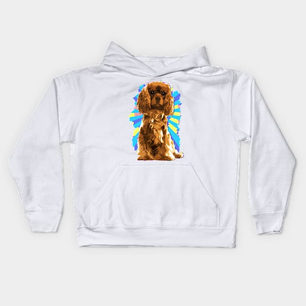 Cavalier King Charles Spaniel Puppy Kids Hoodie by Nartissima